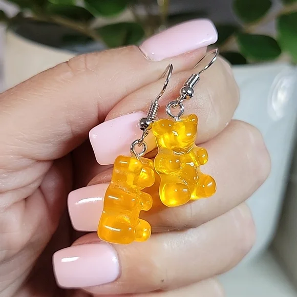 Gummy Bear Drop Earrings, orange - Picture 4 of 4